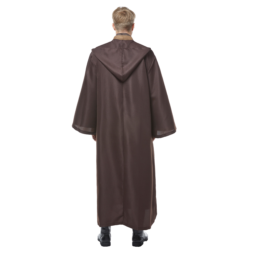 Jedi Master Obi-Wan Kenobi Cosplay Costume Halloween Party Men's Multicolor Suit - Picture 36 of 45