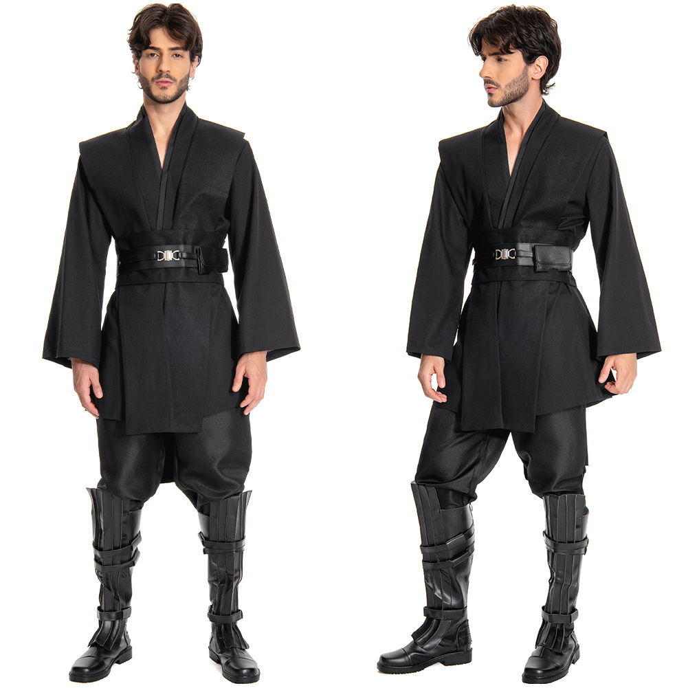 Jedi Master Obi-Wan Kenobi Cosplay Costume Halloween Party Men's Multicolor Suit - Picture 32 of 45