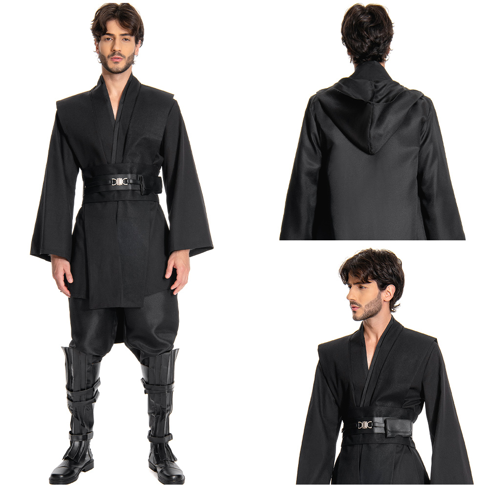 Jedi Master Obi-Wan Kenobi Cosplay Costume Halloween Party Men's Multicolor Suit - Picture 33 of 45