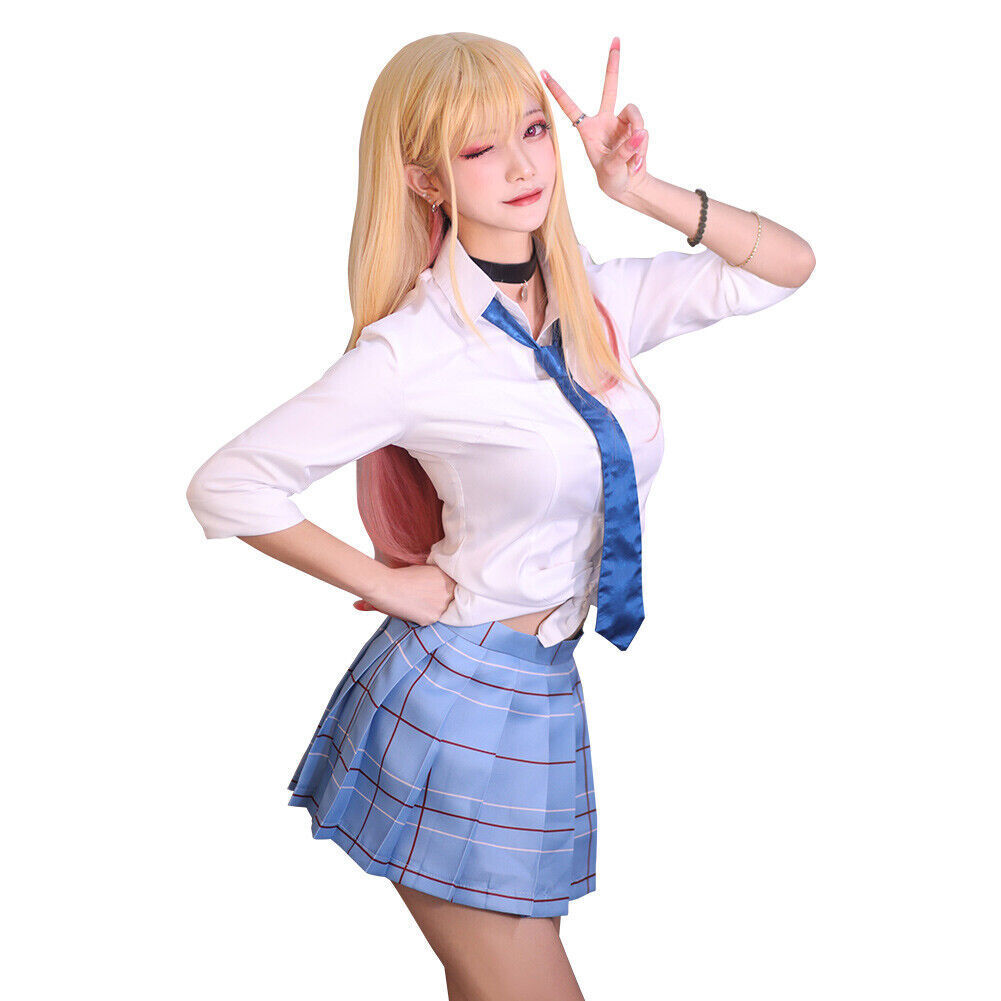 Marin Kitagawa Japanese White JK School Girl Uniform Marin Wig
