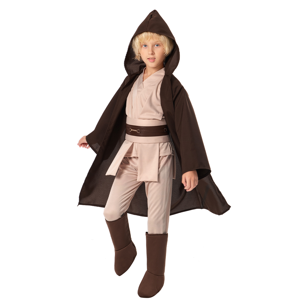 Star Wars Kids Obi Wan Kenobi Cosplay Halloween Brown/Black Costume Cloak sets - Bild 8 von 25