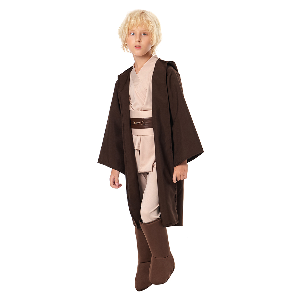 Star Wars Kids Obi Wan Kenobi Cosplay Halloween Brown/Black Costume Cloak sets - Bild 12 von 25