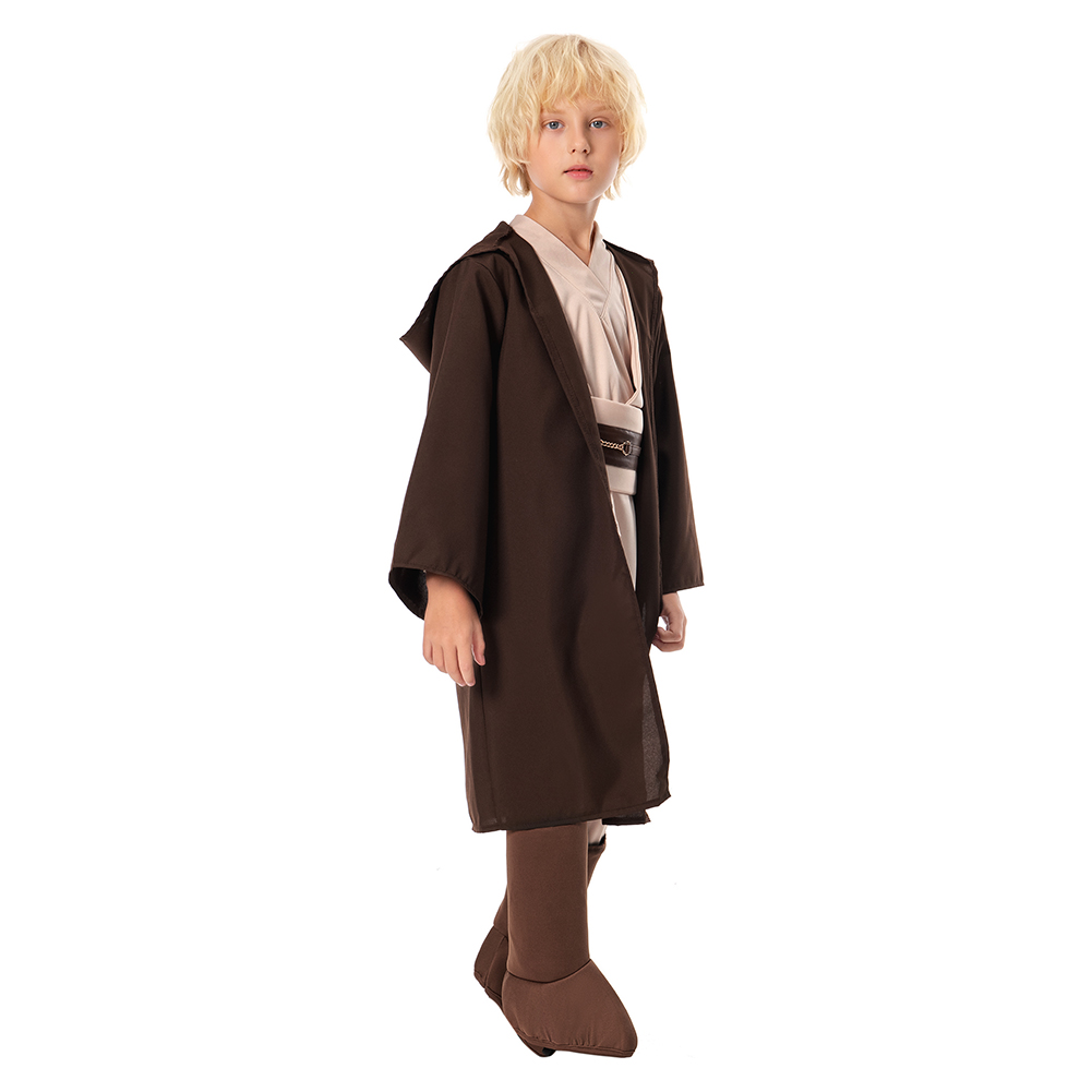 Star Wars Kids Obi Wan Kenobi Cosplay Halloween Brown/Black Costume Cloak sets - Bild 11 von 25