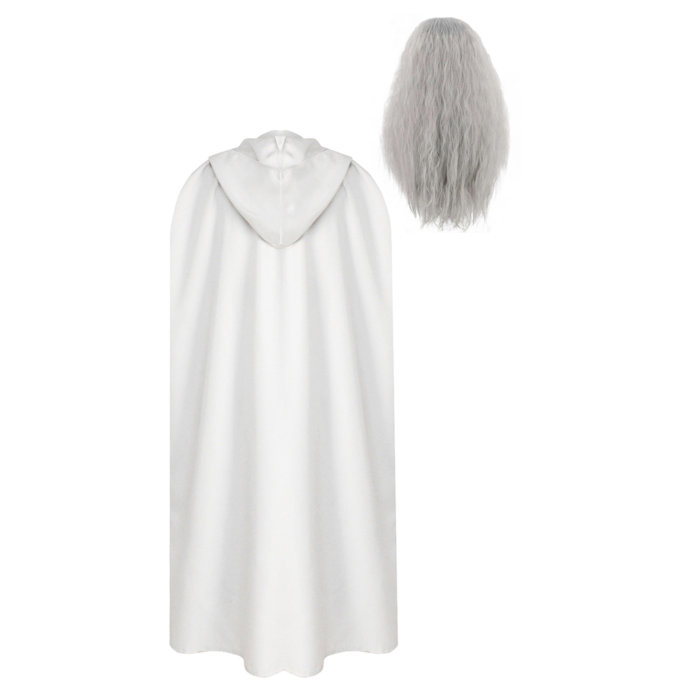Lord Roleplay Rings Wizard Adult Gandalf Cosplay Costume Cape Cloak Wig+Beard - Picture 13 of 21