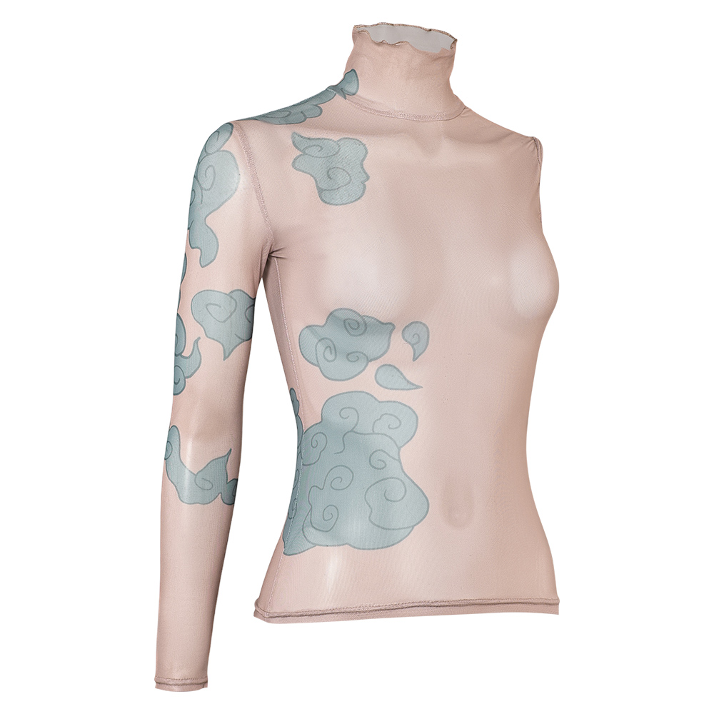 League of Legends Jinx Powder Cosplay Blue Tatto Printed Tops Halloween Carnival - Picture 16 of 27