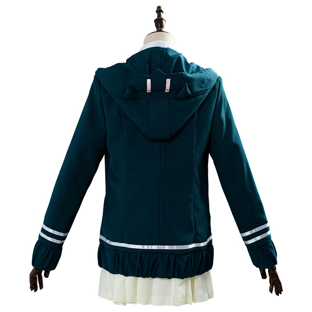 Super Chiaki Nanami Cosplay Halloween Costume Green Uniform Dress Womens School - Picture 15 of 52
