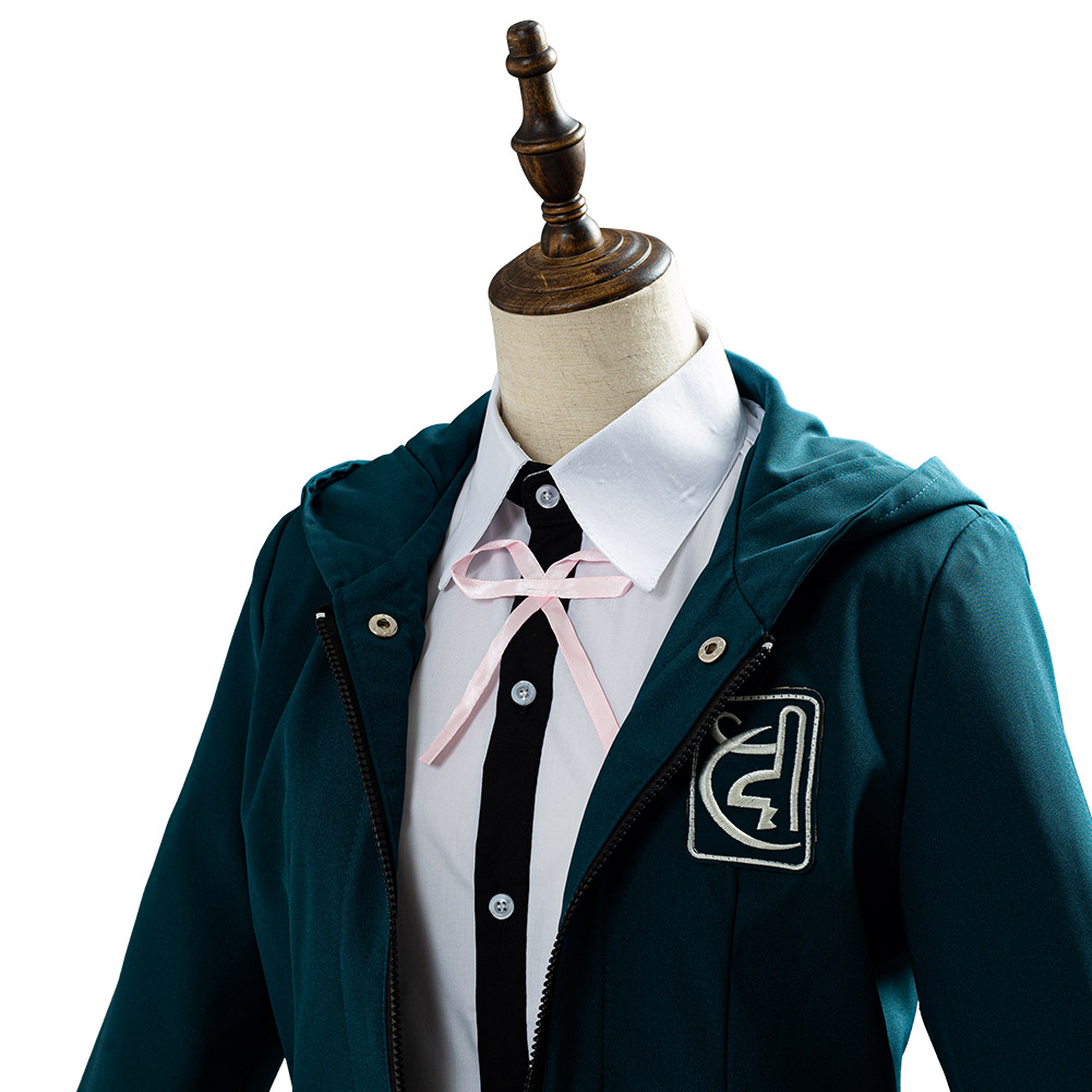 Super Chiaki Nanami Cosplay Halloween Costume Green Uniform Dress Womens School - Picture 18 of 52