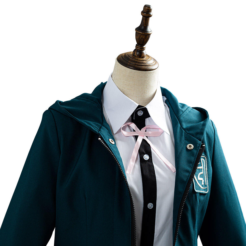 Super Chiaki Nanami Cosplay Halloween Costume Green Uniform Dress Womens School - Picture 19 of 52
