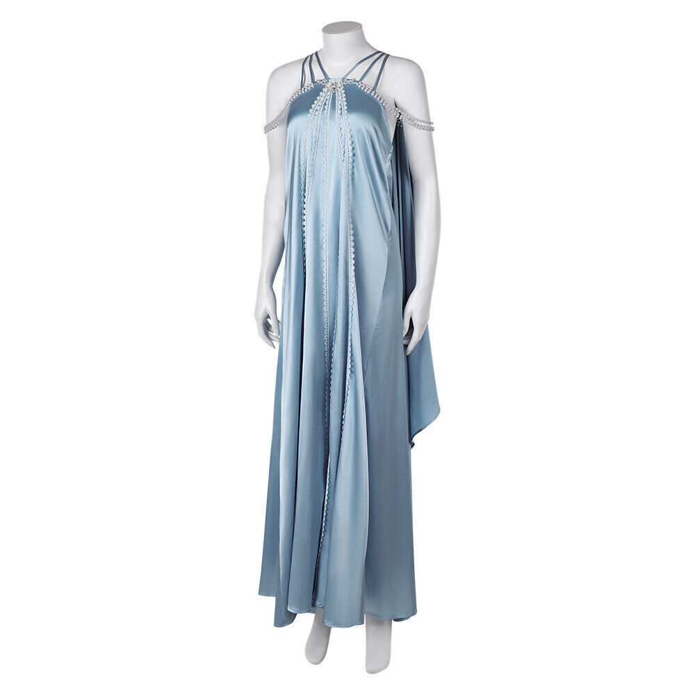 padme blue nightgown dress Queen Padme Amidala Blue Dress nightgown Cosplay Costume Halloween Dress Up  US