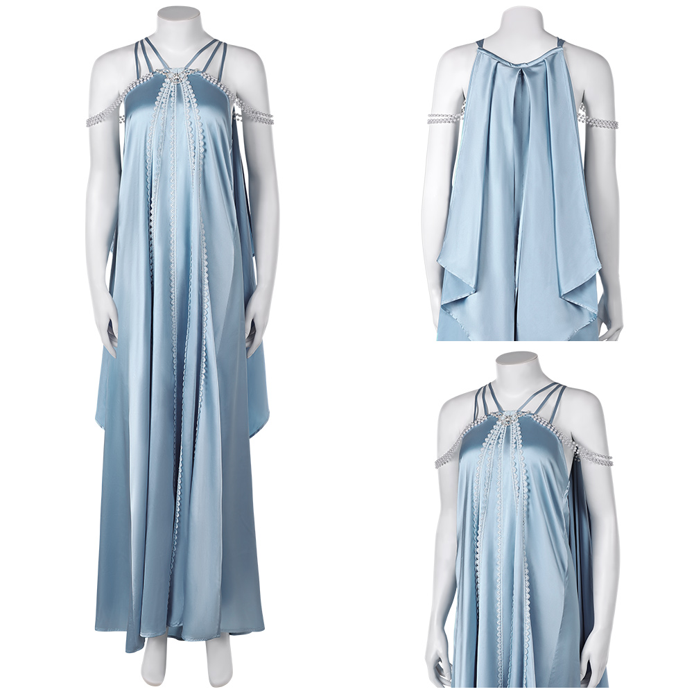 blue floral dress bridesmaid Eden Strapless Maxi Dress
