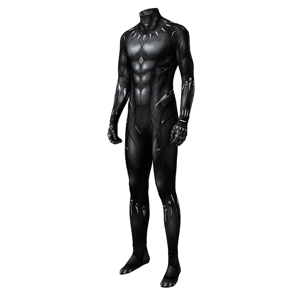 Captain America Black Panther T‘Challa Cosplay Costume Halloween Jumpsuit+Mask - Picture 20 of 32
