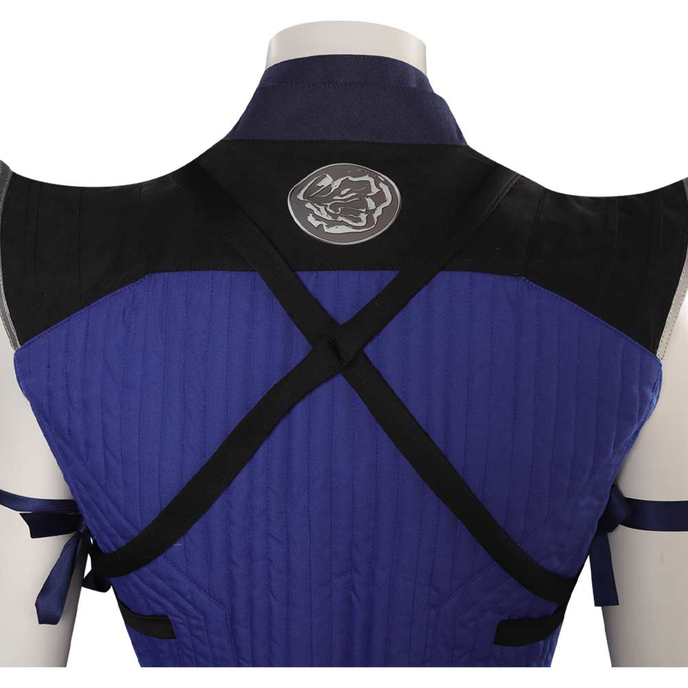 Game Mortal Kombat Sub-Zero Cosplay costume Blue Deluxe outfit+Latex Mask sets - Picture 26 of 28