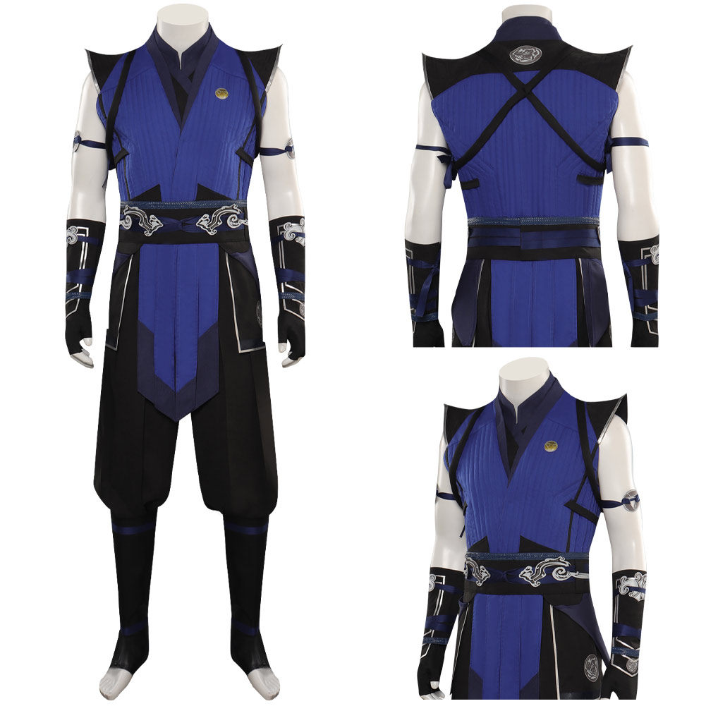 Game Mortal Kombat Sub-Zero Cosplay costume Blue Deluxe outfit+Latex Mask sets - Picture 20 of 28