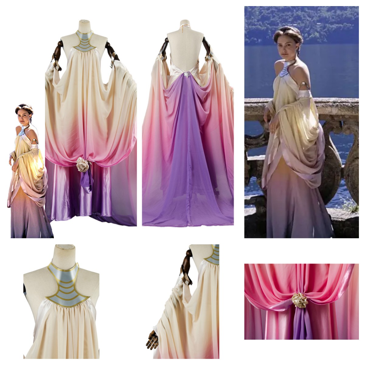 Star Wars 3 Revenge Sith Padme Amidala Naberrie Roleplay Purple Lake Long Dress - Bild 1 von 11