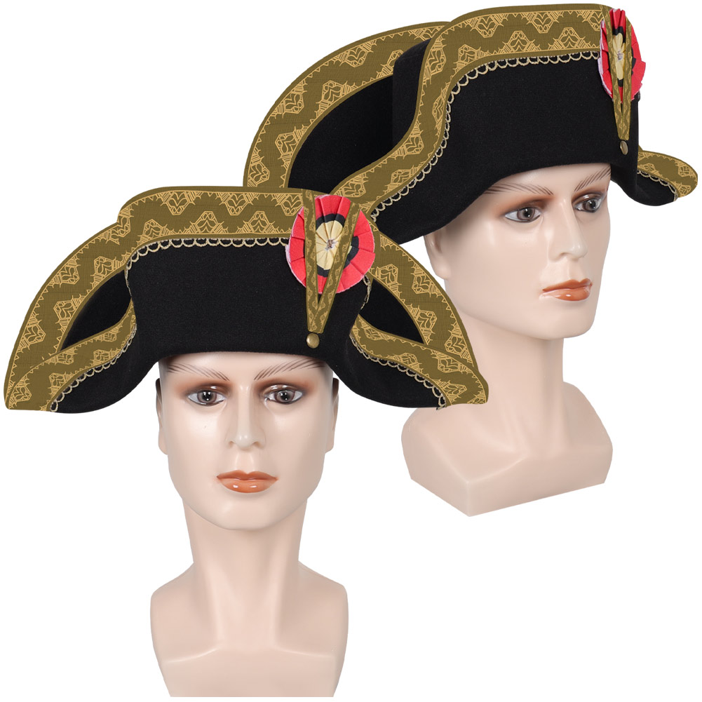Napoleon Bicorne Hat Cosplay Props Halloween Carnival Costume Accessories - Picture 20 of 30