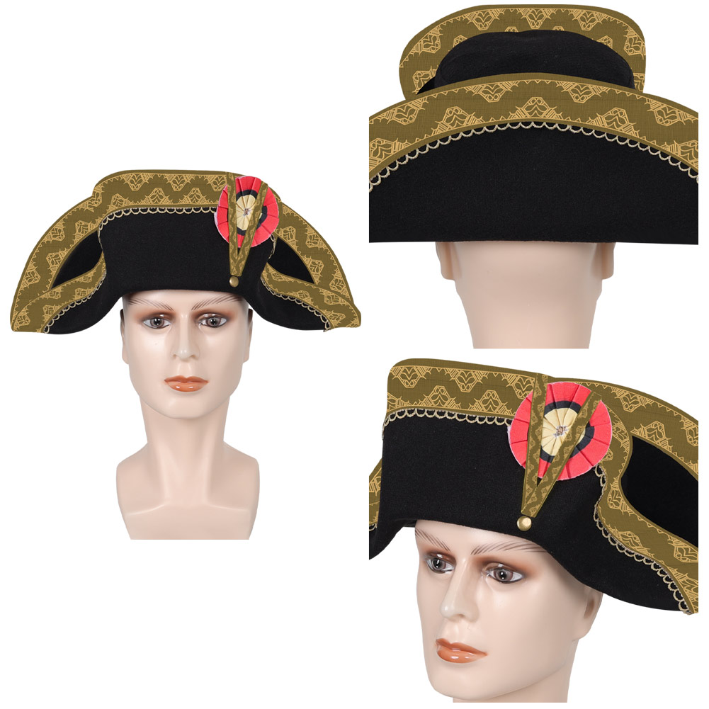 Napoleon Bicorne Hat Cosplay Props Halloween Carnival Costume Accessories - Picture 21 of 30