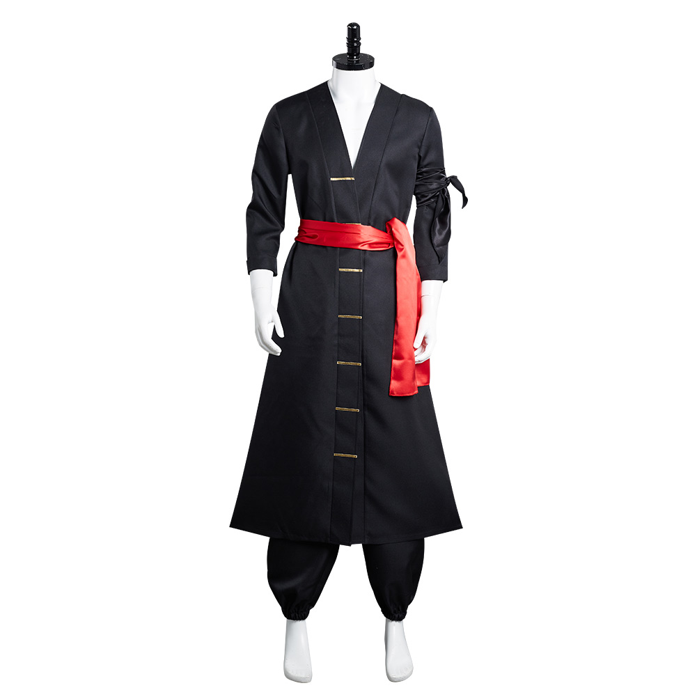 Roronoa Zoro Cosplay Halloween Kimono Jacket Pants+Synthetic Hair Wigs+Ear Clips
