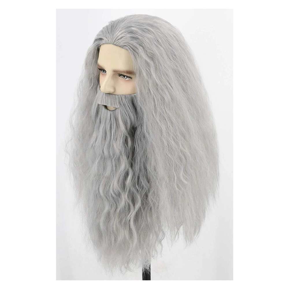 Lord Roleplay Rings Wizard Adult Gandalf Cosplay Costume Cape Cloak Wig+Beard - Picture 19 of 21