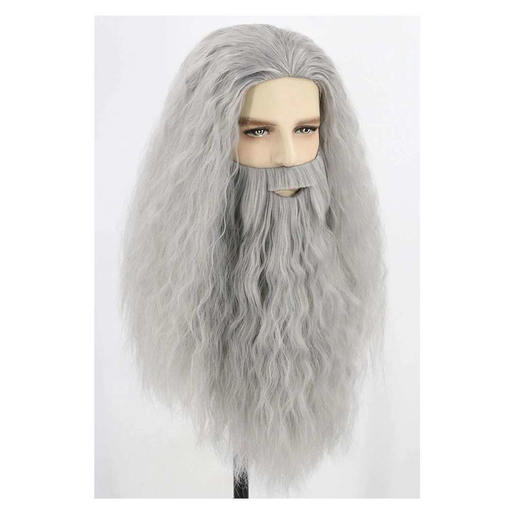 Lord Roleplay Rings Wizard Adult Gandalf Cosplay Costume Cape Cloak Wig+Beard - Picture 21 of 21