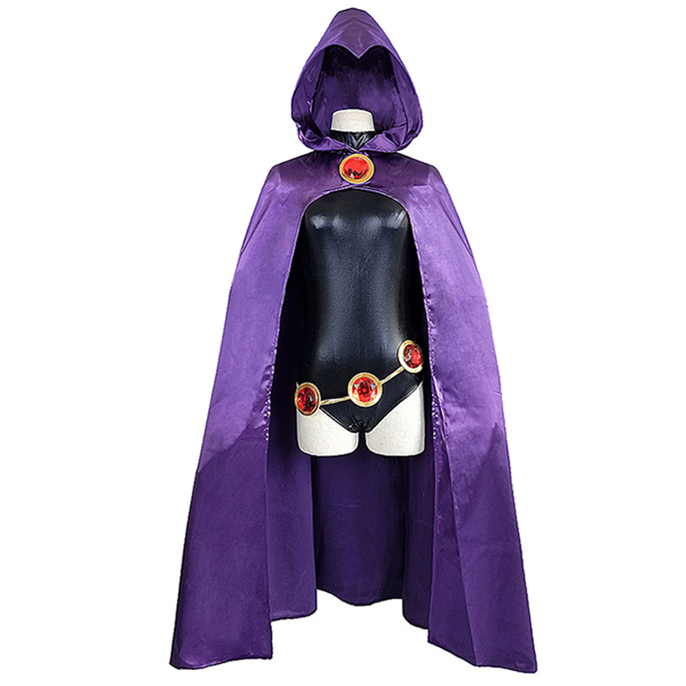 Teen Titans Raven Cosplay Halloween Costume Fancy Dress Fairytale Claok+Wig Hair - Picture 13 of 46