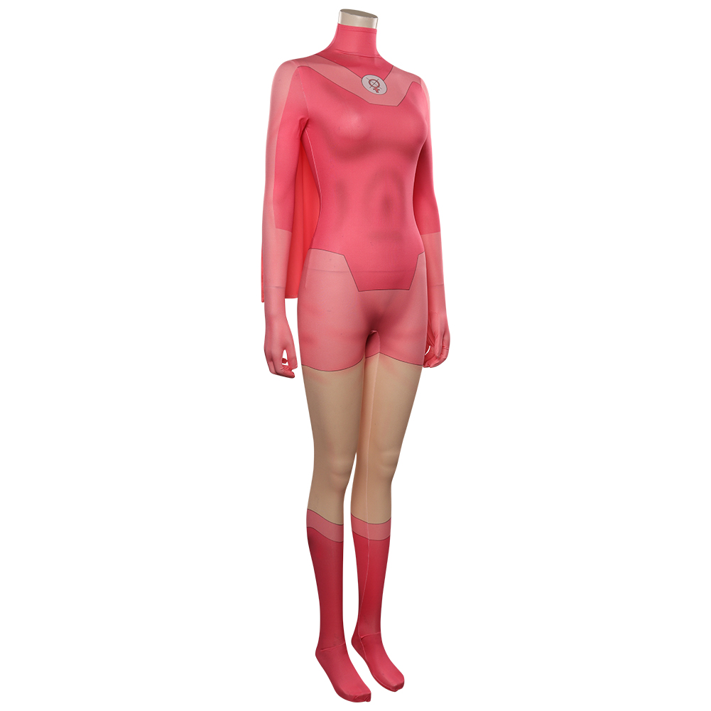 Anime Atom Eve Cosplay Disfraz Invencible Rosa Mono Capa/Máscara Trajes Completos - Imagen 6 de 20