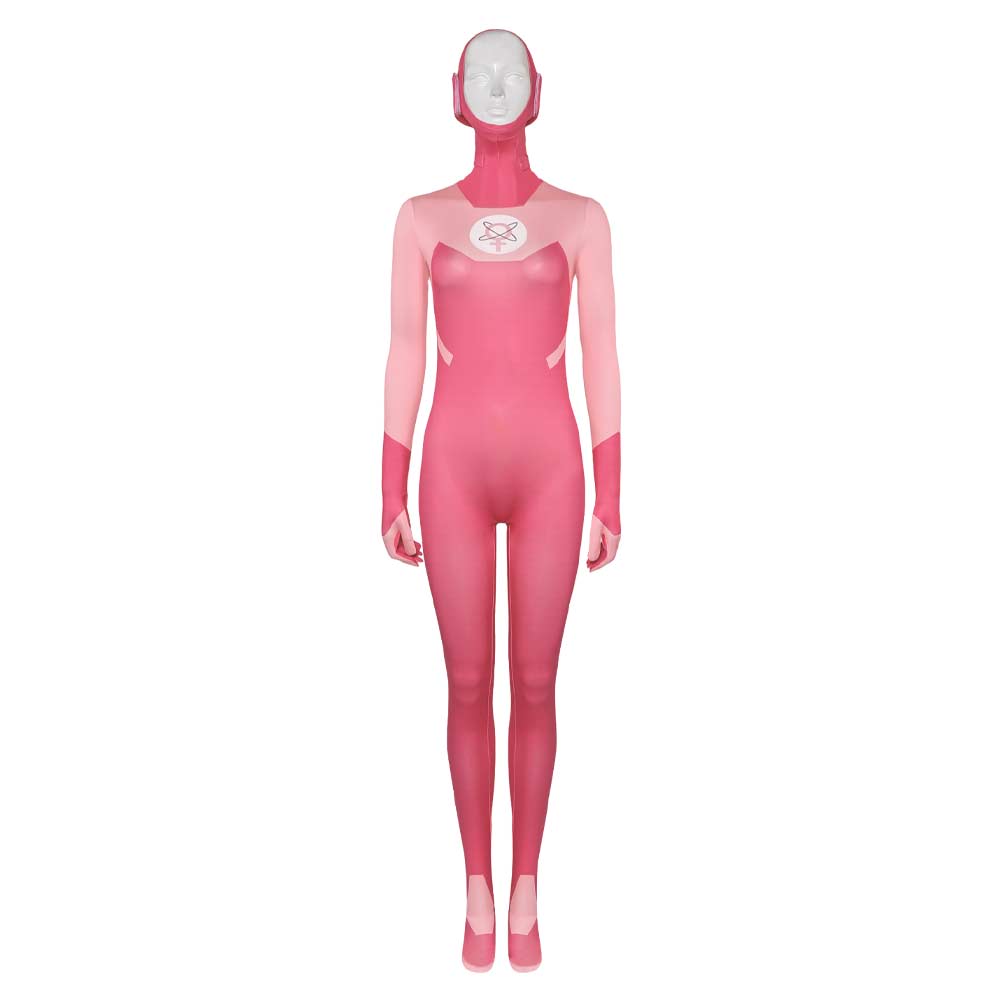 Anime Atom Eve Cosplay Disfraz Invencible Rosa Mono Capa/Máscara Trajes Completos - Imagen 13 de 20