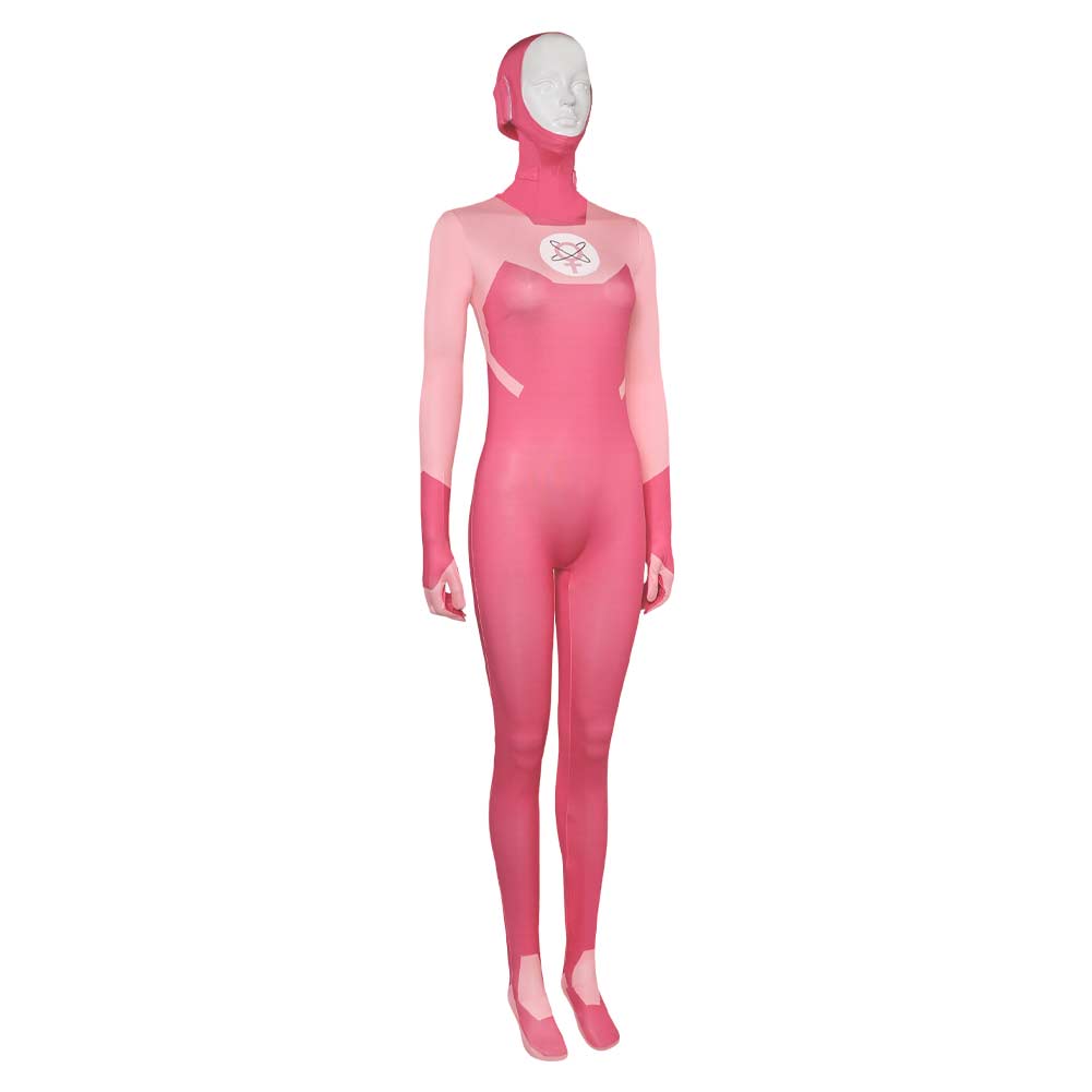 Anime Atom Eve Cosplay Disfraz Invencible Rosa Mono Capa/Máscara Trajes Completos - Imagen 16 de 20