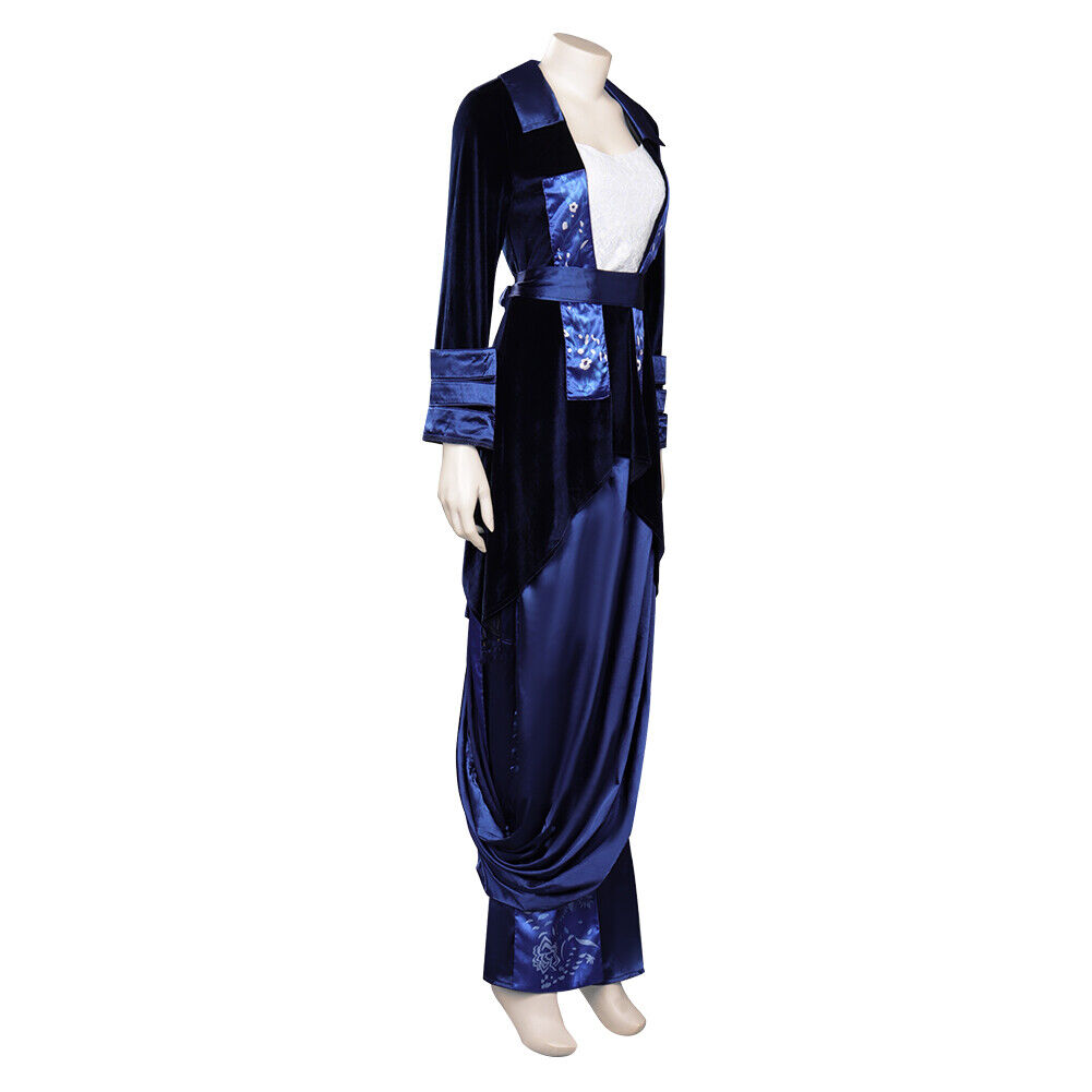 Rose DeWitt Bukater Blue Velvet Dress Cosplay Costume Carnival