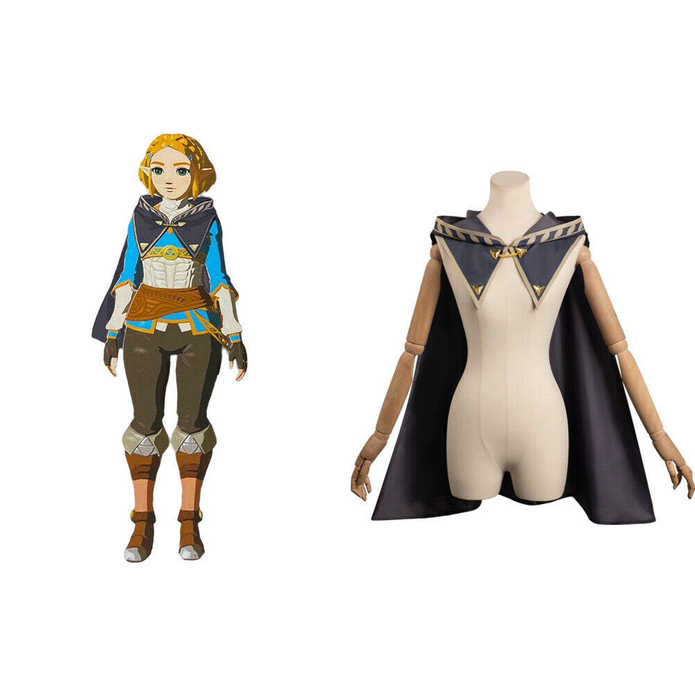 Zelda Link Kingdom Cosplay Costume Cloak Halloween Women Uniform Fancy Dress  US | eBay