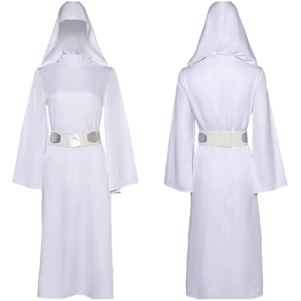 Princess Leia Organa Cosplay Costume Halloween Carnival Uniform hat+Belt+dress - Picture 13 of 36