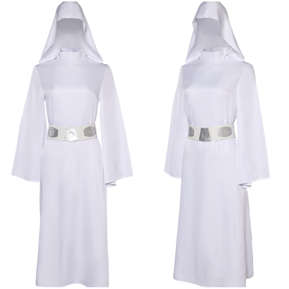 Princess Leia Organa Cosplay Costume Halloween Carnival Uniform hat+Belt+dress - Picture 14 of 36