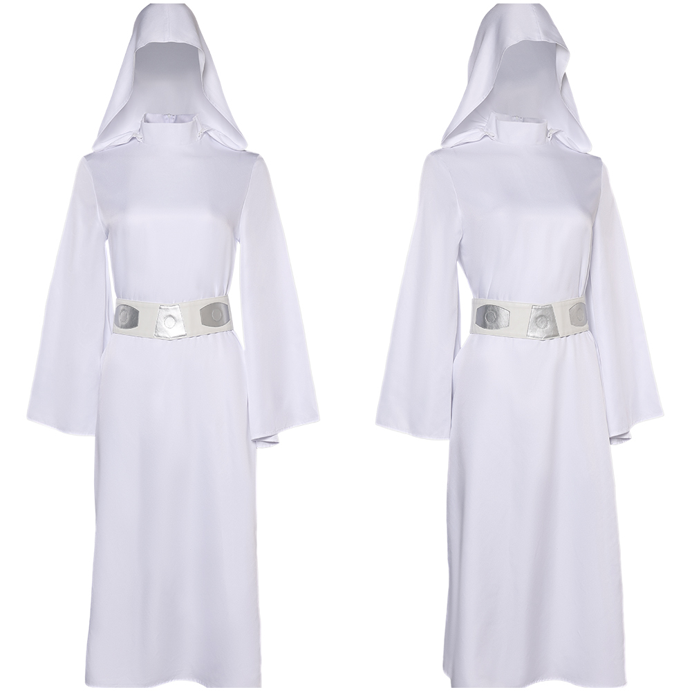 Princess Leia Organa Cosplay Costume Halloween Carnival Uniform hat+Belt+dress - Picture 15 of 36