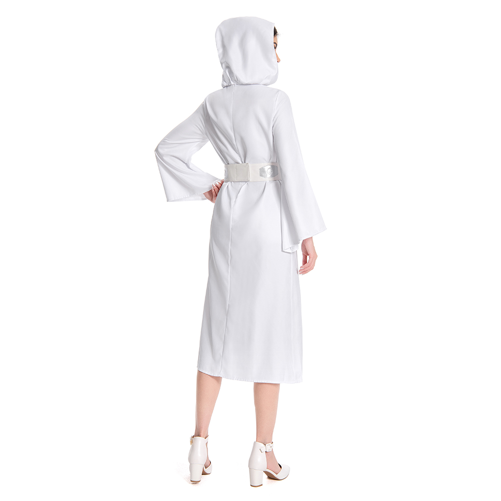 Princess Leia Organa Cosplay Costume Halloween Carnival Uniform hat+Belt+dress - Picture 27 of 36