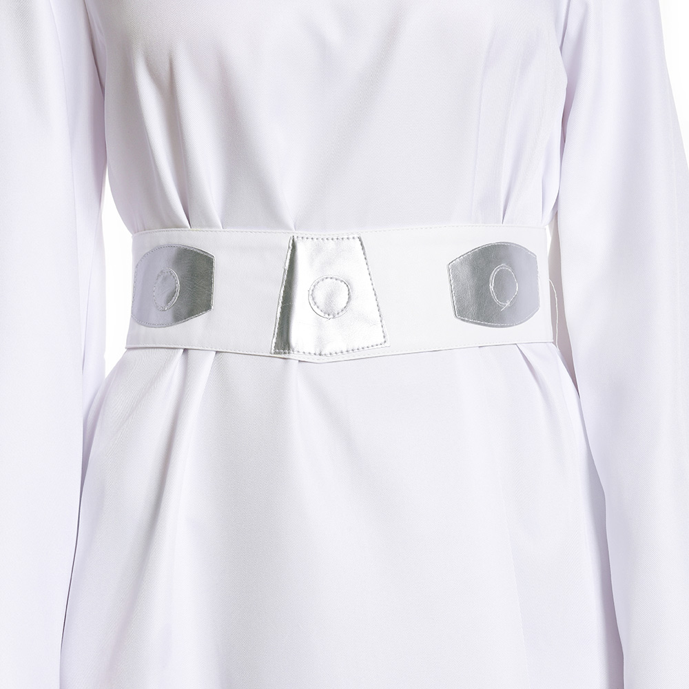Princess Leia Organa Cosplay Costume Halloween Carnival Uniform hat+Belt+dress - Picture 32 of 36
