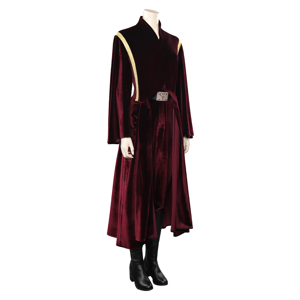 padme green velvet dress Movie Padme Amidala Women Green Velvet Dress Cosplay Costume Outfits H –  TrendsinCosplay main image 1