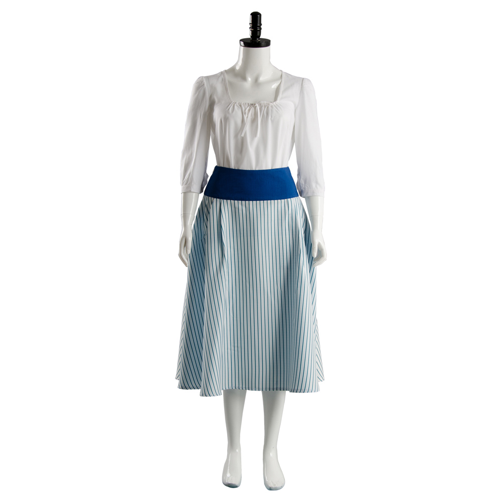 belle blue dress 2017 Princess Belle 2017 Live Action Movie Peasant Cosplay Costume