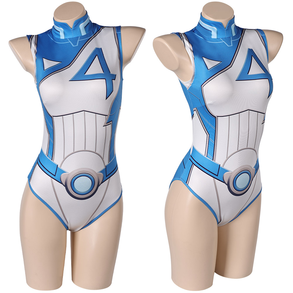 Invisible Woman Susan Storm Swimwear Cosplay Costume Carnival Beach Party Suit - Picture 10 of 11