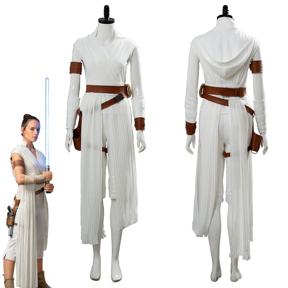 The Rise of Skywalker Cosplay Rey Costume Outfit Full Set Tops+Pants Belt Womens - Picture 24 of 36