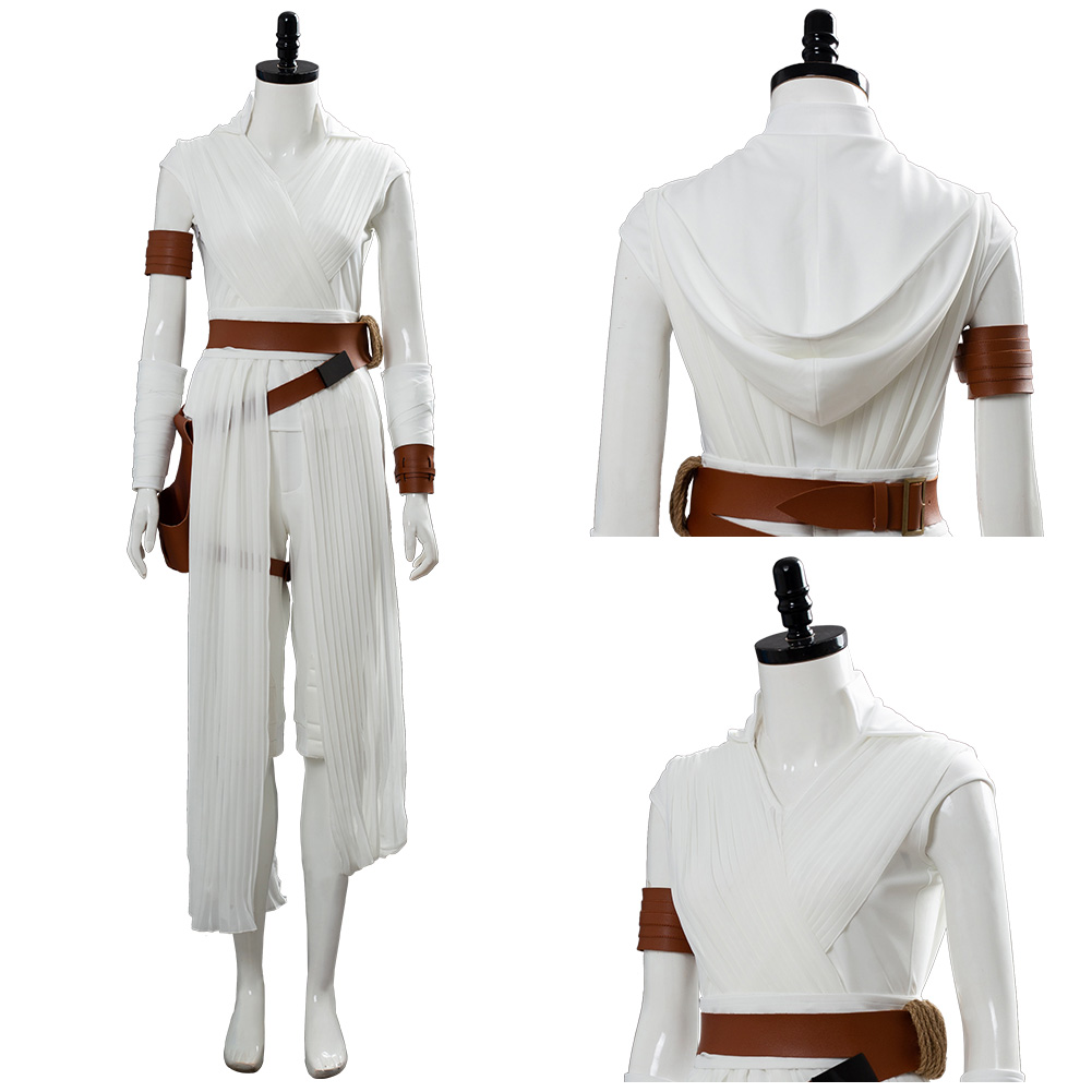 The Rise of Skywalker Cosplay Rey Costume Outfit Full Set Tops+Pants Belt Womens - Picture 23 of 36
