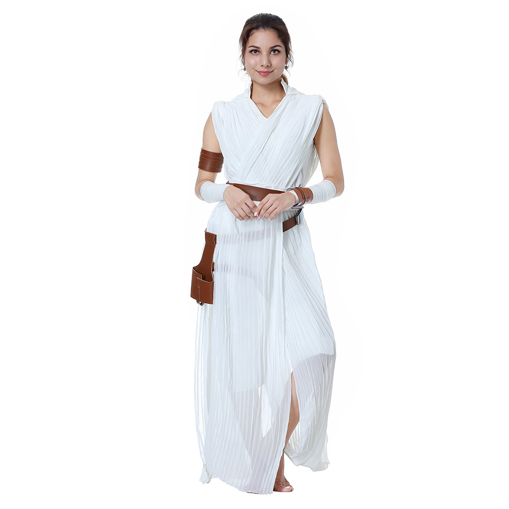 The Rise of Skywalker Cosplay Rey Costume Outfit Full Set Tops+Pants Belt Womens - Picture 25 of 36