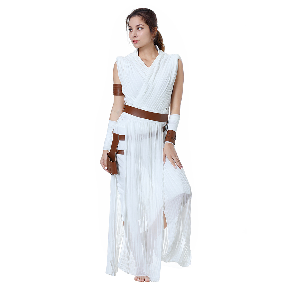 The Rise of Skywalker Cosplay Rey Costume Outfit Full Set Tops+Pants Belt Womens - Picture 28 of 36