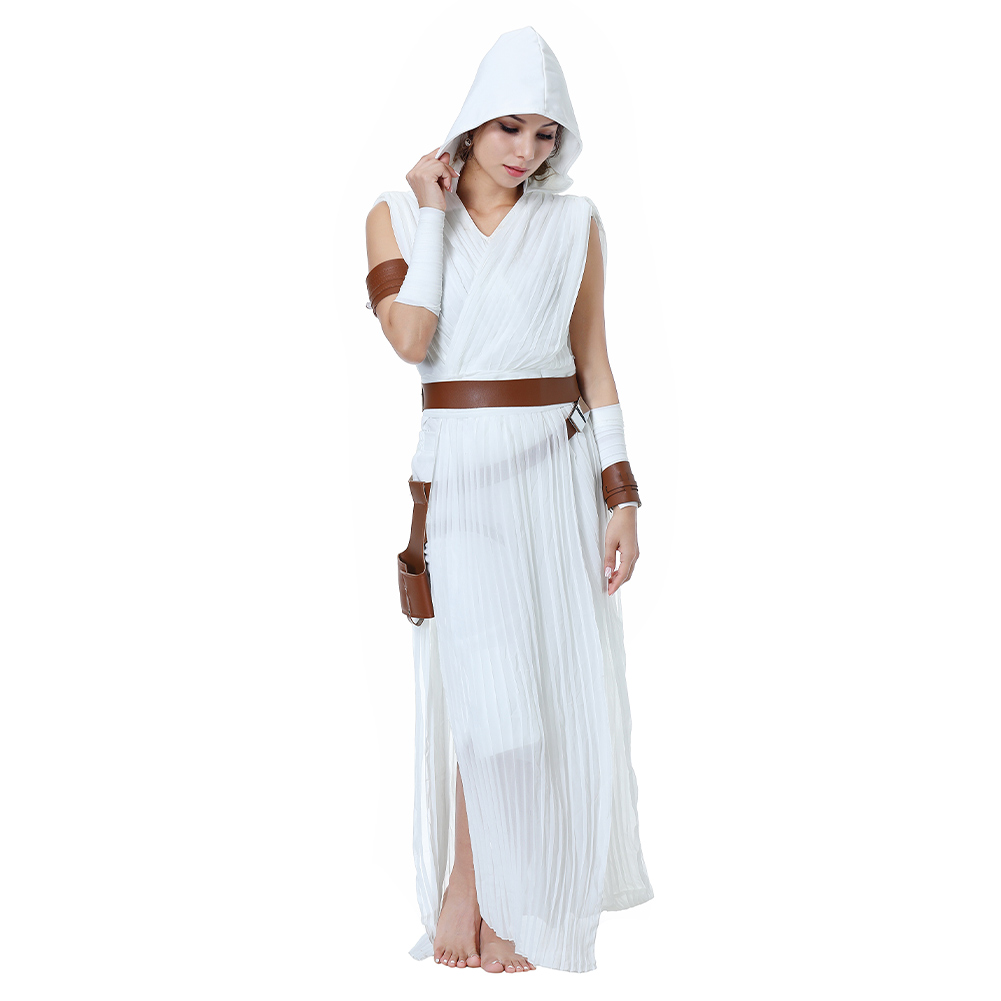 The Rise of Skywalker Cosplay Rey Costume Outfit Full Set Tops+Pants Belt Womens - Picture 31 of 36