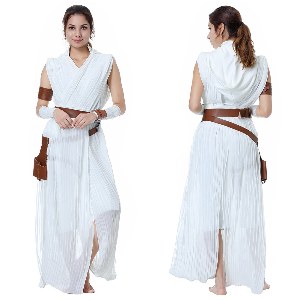The Rise of Skywalker Cosplay Rey Costume Outfit Full Set Tops+Pants Belt Womens - Picture 32 of 36