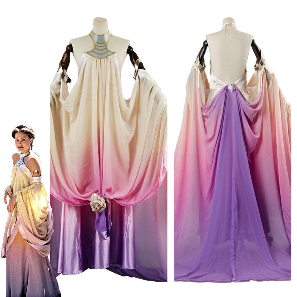 Star Wars 3 Revenge Sith Padme Amidala Naberrie Roleplay Purple Lake Long Dress - Bild 3 von 11