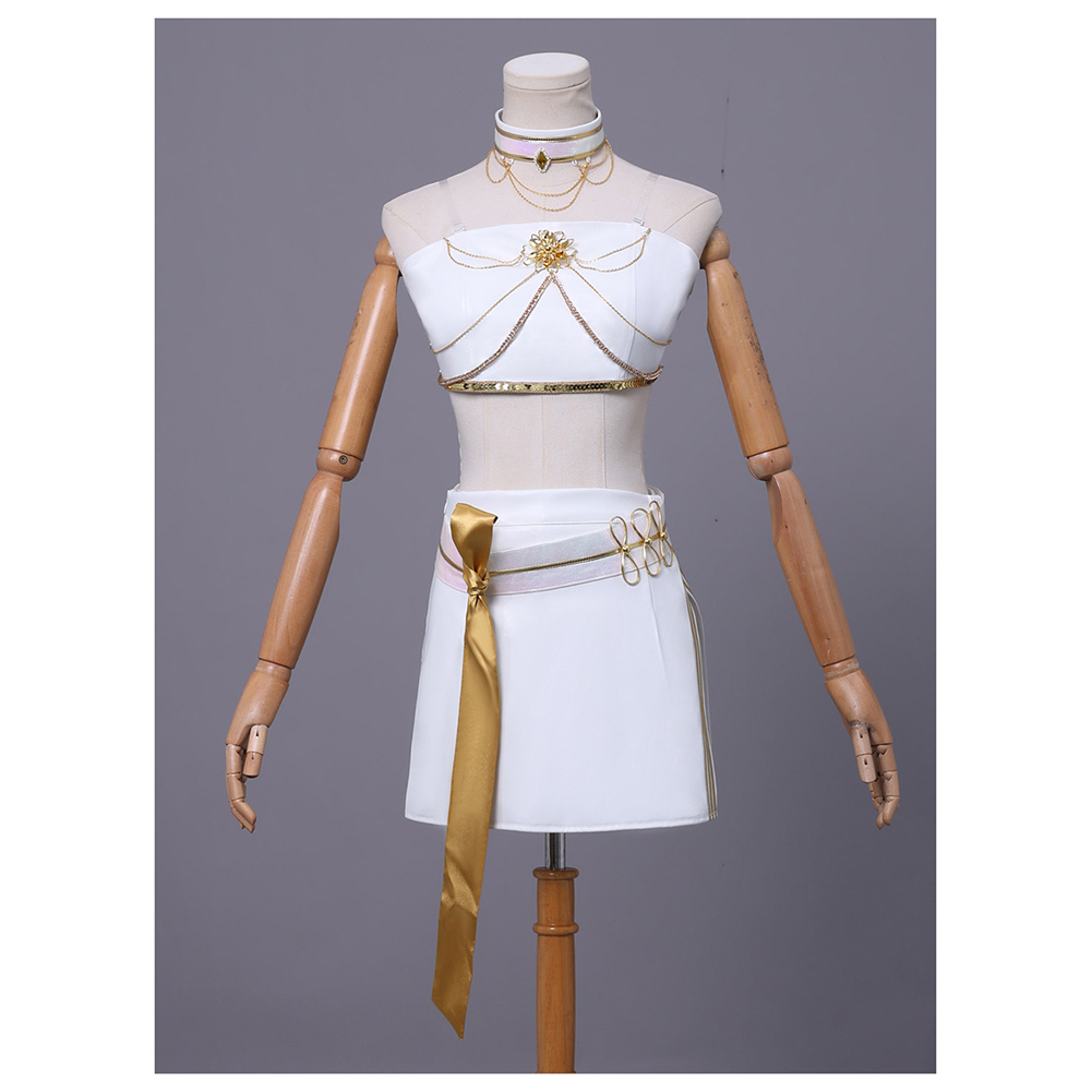Mira Cosplay Costume Halloween Carnival Party White Stage Coat+