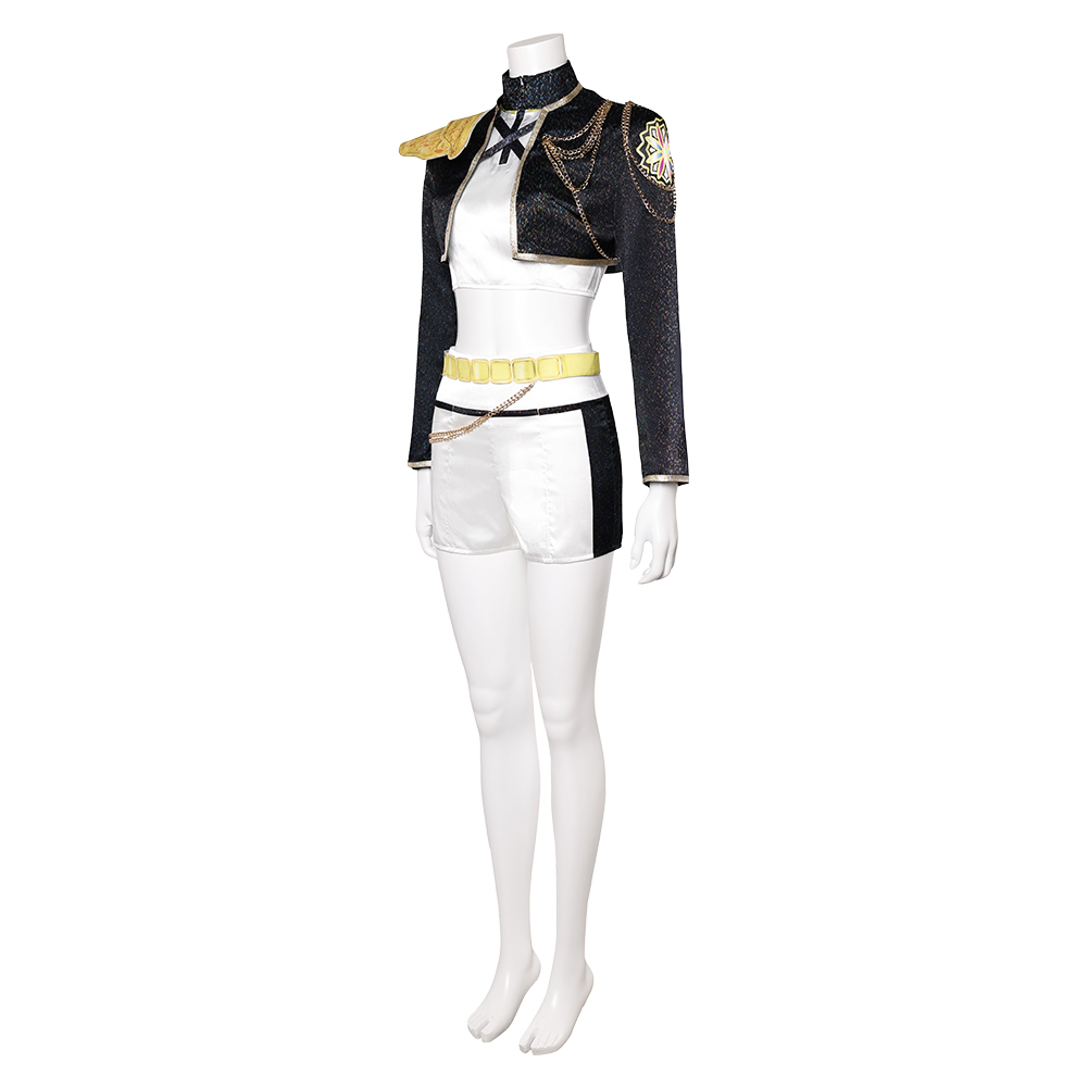 Korean superstar Golden Rumi Women Black Stage Outfit Cosplay Costume+Wig Hair - Picture 14 of 28