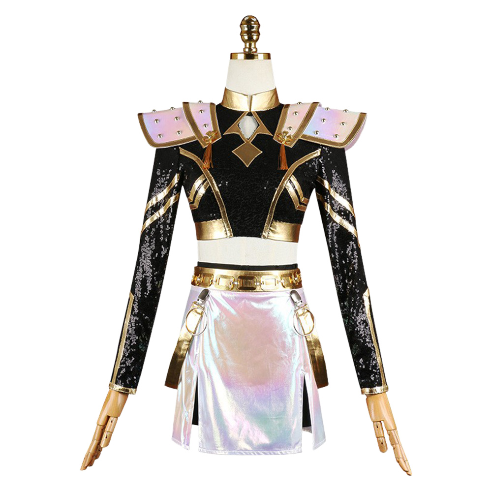 Korean superstar Zoey Golden Women Black Stage Outfit Cosplay Costume+Zoey Wig - Picture 10 of 19