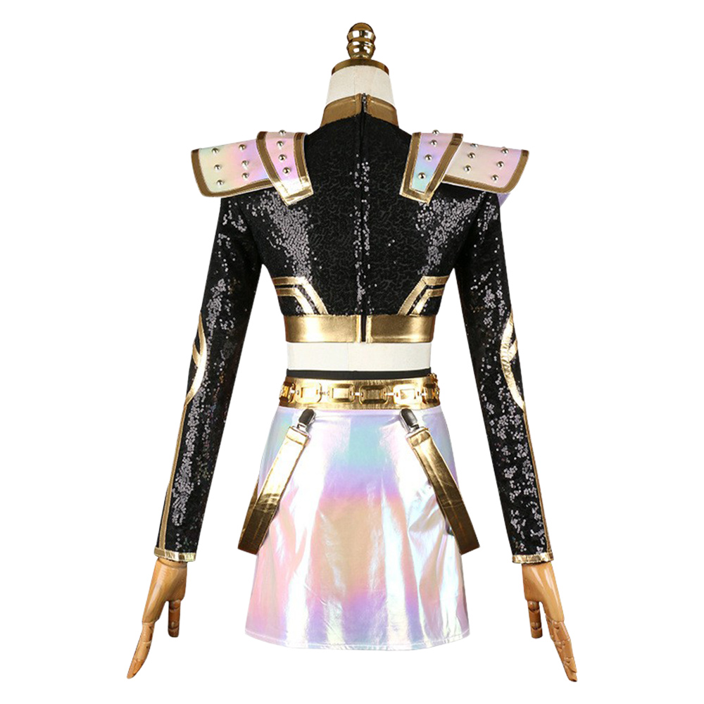 Korean superstar Zoey Golden Women Black Stage Outfit Cosplay Costume+Zoey Wig - Picture 11 of 19