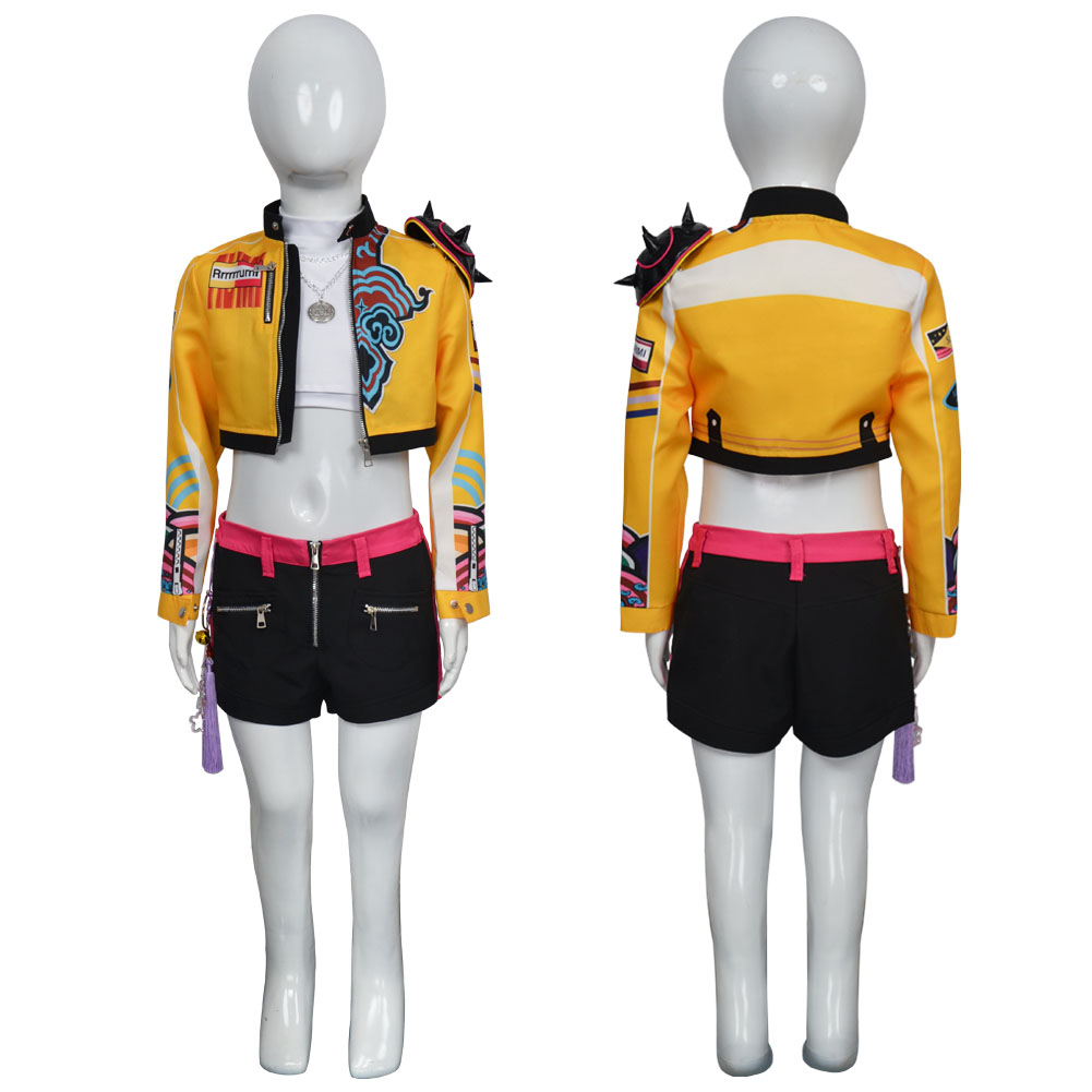 Korean Superstar Rumi Fancy Stage suit Demen Rumi Hunters Kids Girl Wig Sword - Picture 13 of 38