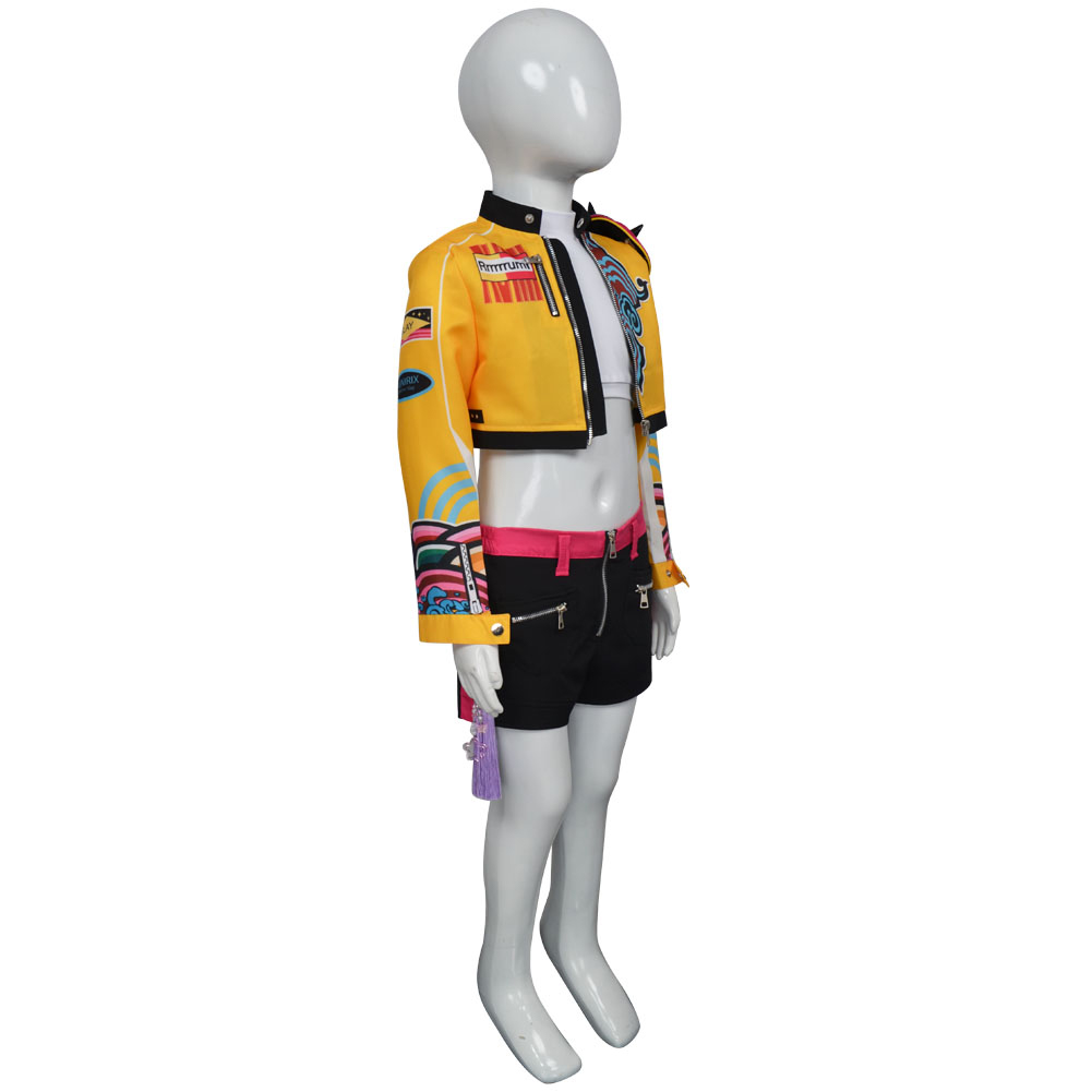 Korean Superstar Rumi Fancy Stage suit Demen Rumi Hunters Kids Girl Wig Sword - Picture 12 of 38